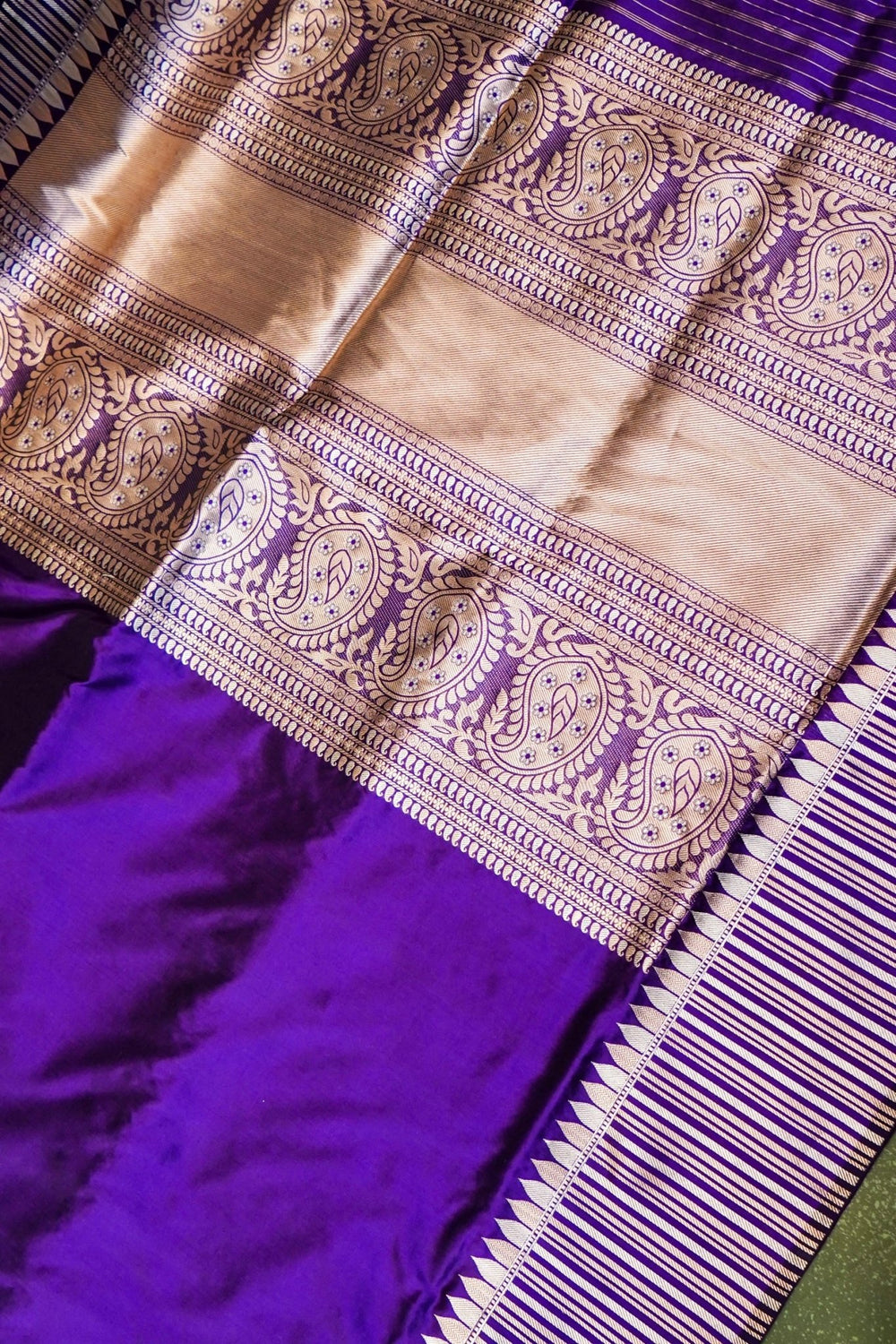 Handwoven Purple Banarasi Katan Silk Saree