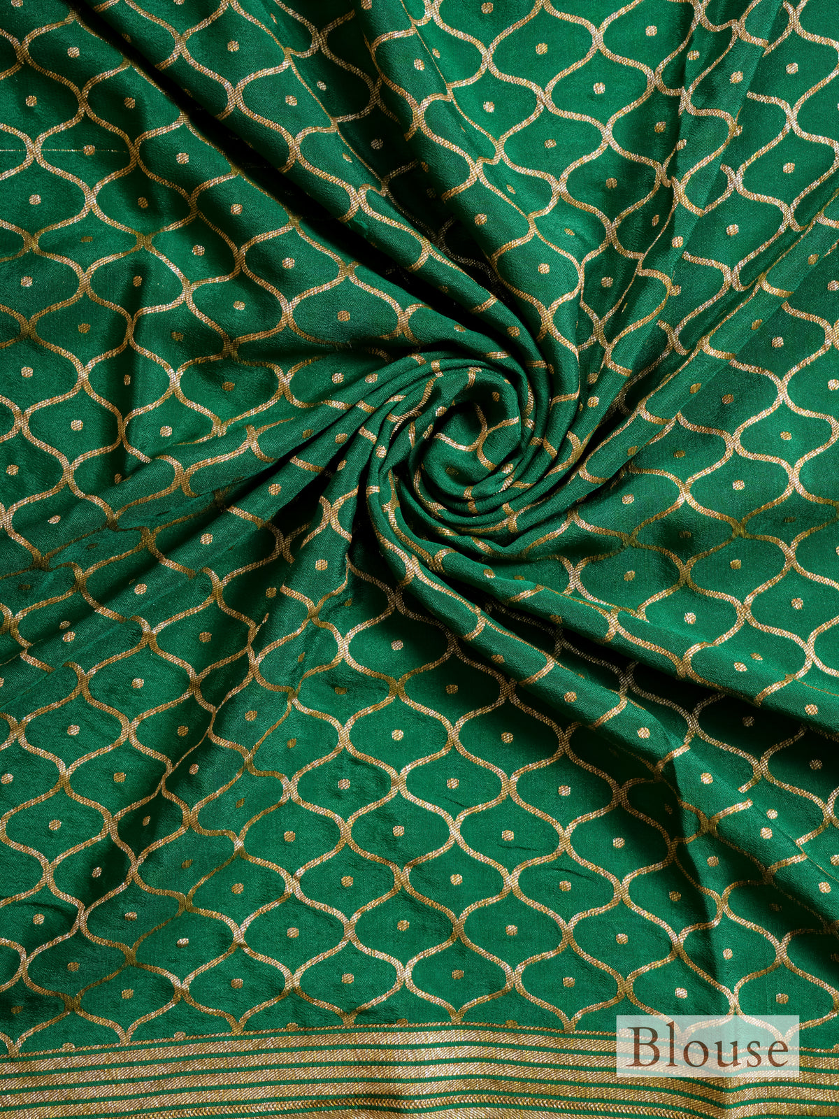 Handwoven Green Banarasi Crepe  Georgette Saree