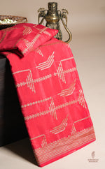 Handwoven Red Banarasi Crepe Georgette Silk Saree