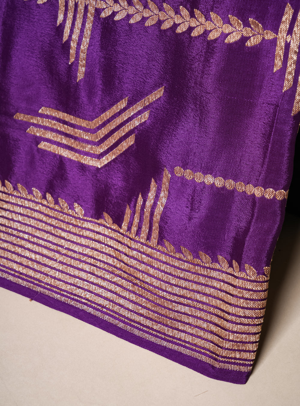 Handwoven Purple Banarasi Crepe Georgette Silk Saree