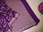 Handwoven Purple Banarasi Crepe Georgette Silk Saree