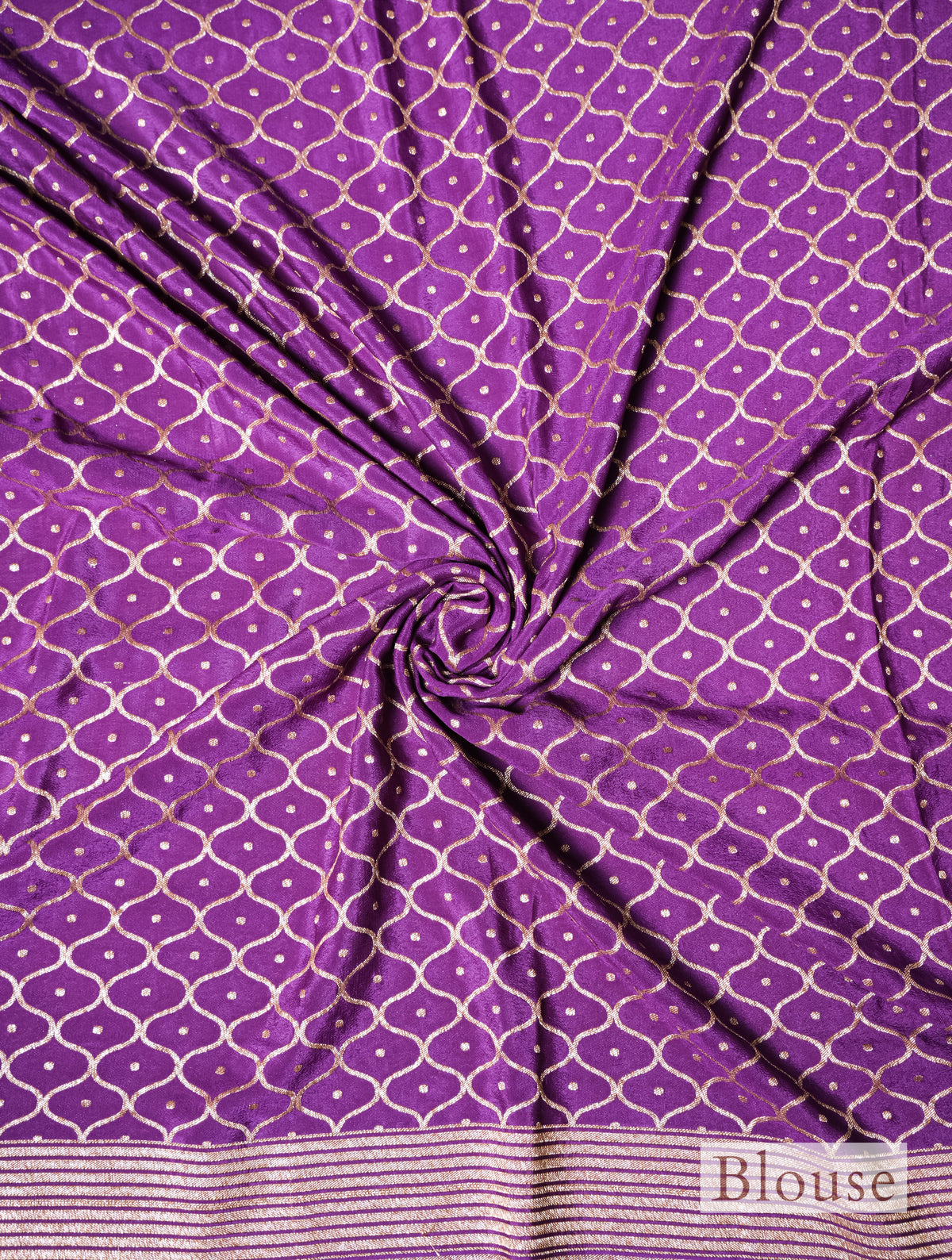 Handwoven Purple Banarasi Crepe Georgette Silk Saree