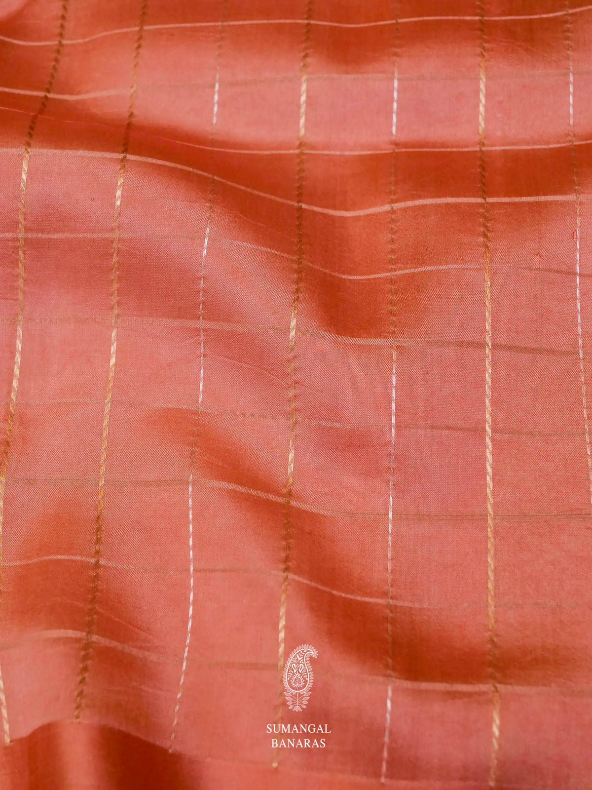 Handwoven Peach Banarasi  Katan Soft Silk Saree