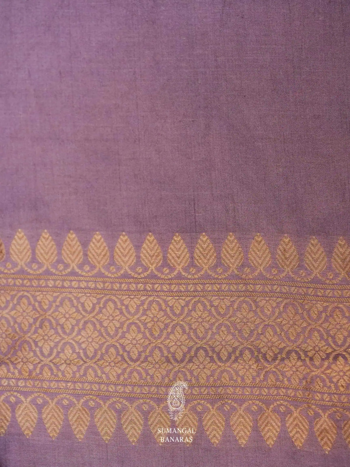 Handwoven Lavender Banarasi Mashru Silk Saree
