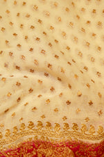 Handwoven Off White Banarasi Crepe Georgette Saree