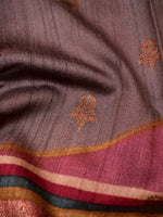 Handwoven Brown Banarasi Tussar Silk Saree