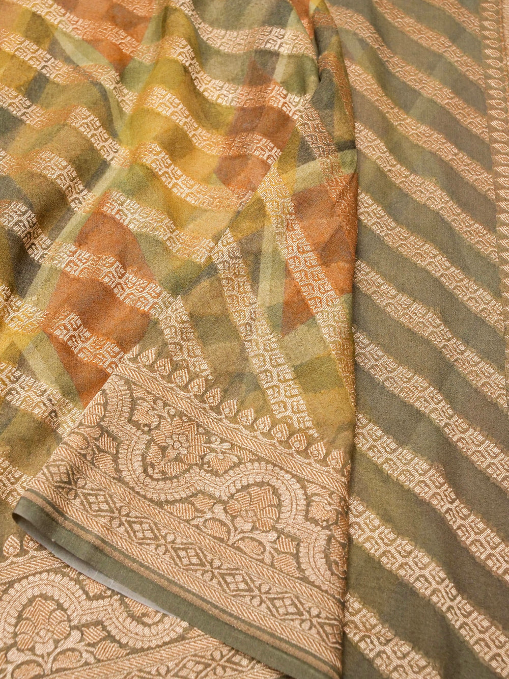 Handwoven Rangkat Banarasi Khaddi Georgette Saree