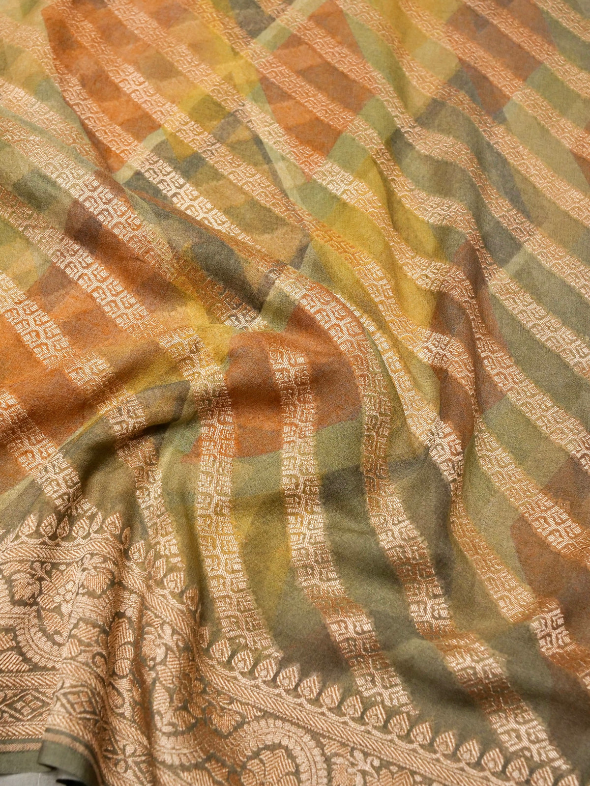 Handwoven Rangkat Banarasi Khaddi Georgette Saree