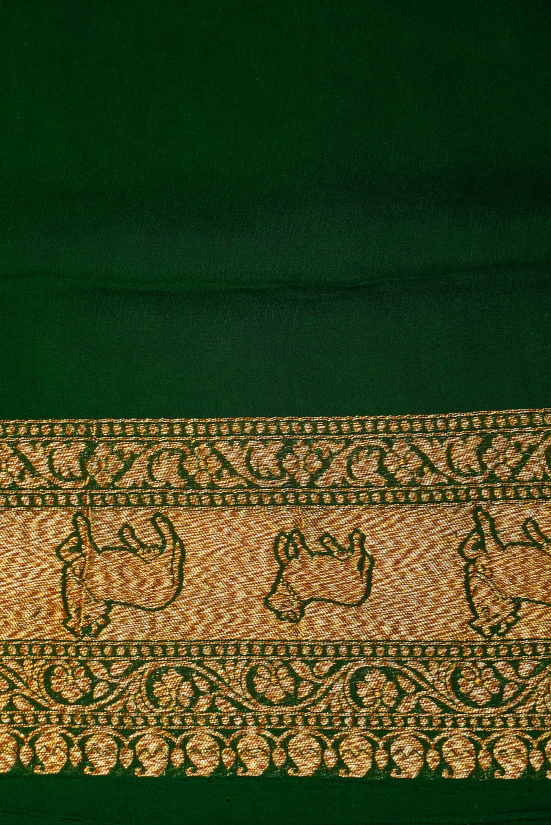 Handwoven Wine Banarasi Khaddi Georgette Saree