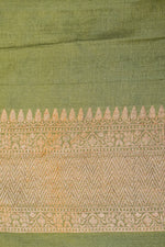 Handwoven Pastel Green Banarasi Tussar Silk Saree