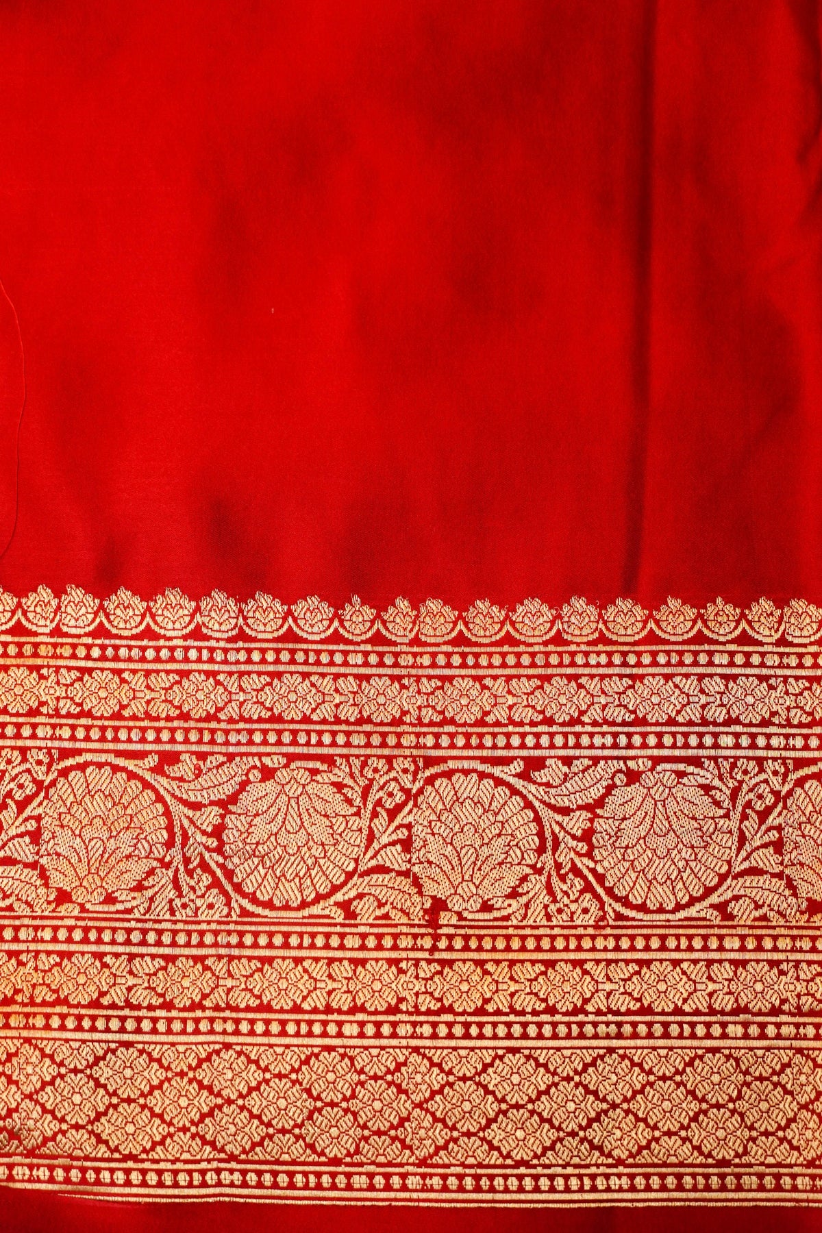 Handwoven Red Banarasi Mashru Silk Saree