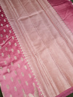 Handwoven Pink Banarasi Chiniya Silk Saree