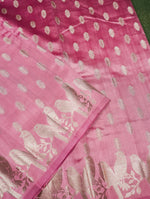 Handwoven Pink Banarasi Chiniya Silk Saree