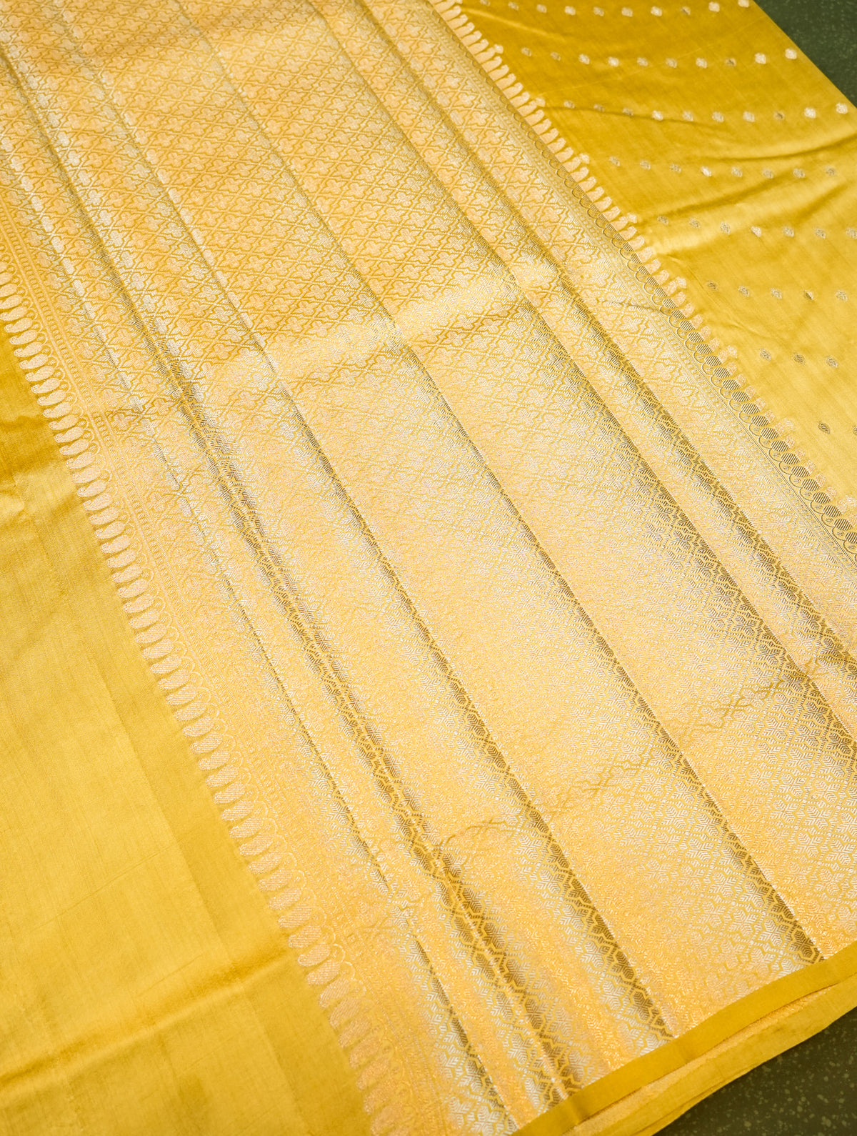 Handwoven Yellow Banarasi Chiniya Silk Saree