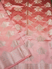 Handwoven Peach Banarasi Chiniya Silk Saree