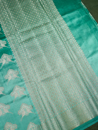 Handwoven Aqua Blue Banarasi Chiniya Silk Saree