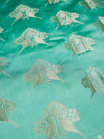 Handwoven Aqua Blue Banarasi Chiniya Silk Saree