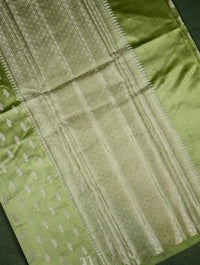 Handwoven Green Banarasi Chiniya Silk Saree