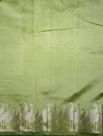 Handwoven Green Banarasi Chiniya Silk Saree