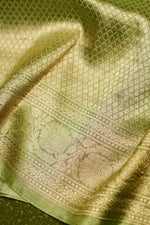 Handwoven Pista Green  Banarasi Katan Soft Silk Saree