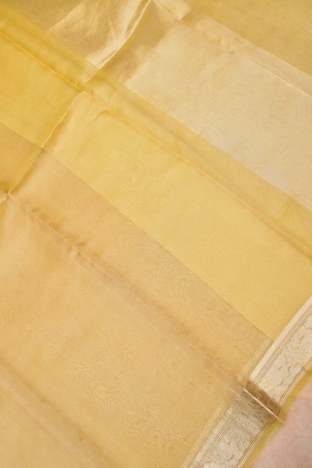 Handwoven Yellow Banarasi Tissue Silk Saree