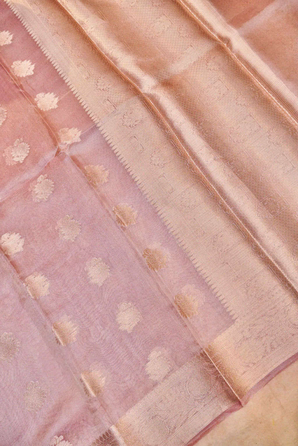 Handwoven Lavender Banarasi Tissue Silk Saree