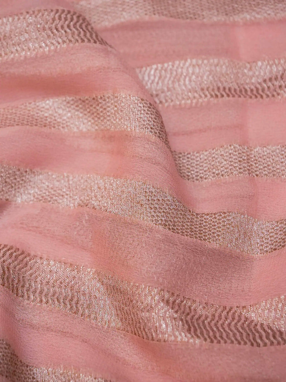 Handwoven Pink Banarasi Khaddi Georgette Saree