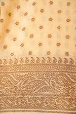 Handwoven White Banarasi Crepe Georgette Saree