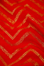 Handwoven Red  Banarasi Crepe Georgette Saree