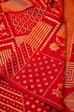 Handwoven Red Banarasi Crepe Georgette Saree