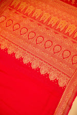 Handwoven Red Banarasi Crepe Georgette Saree