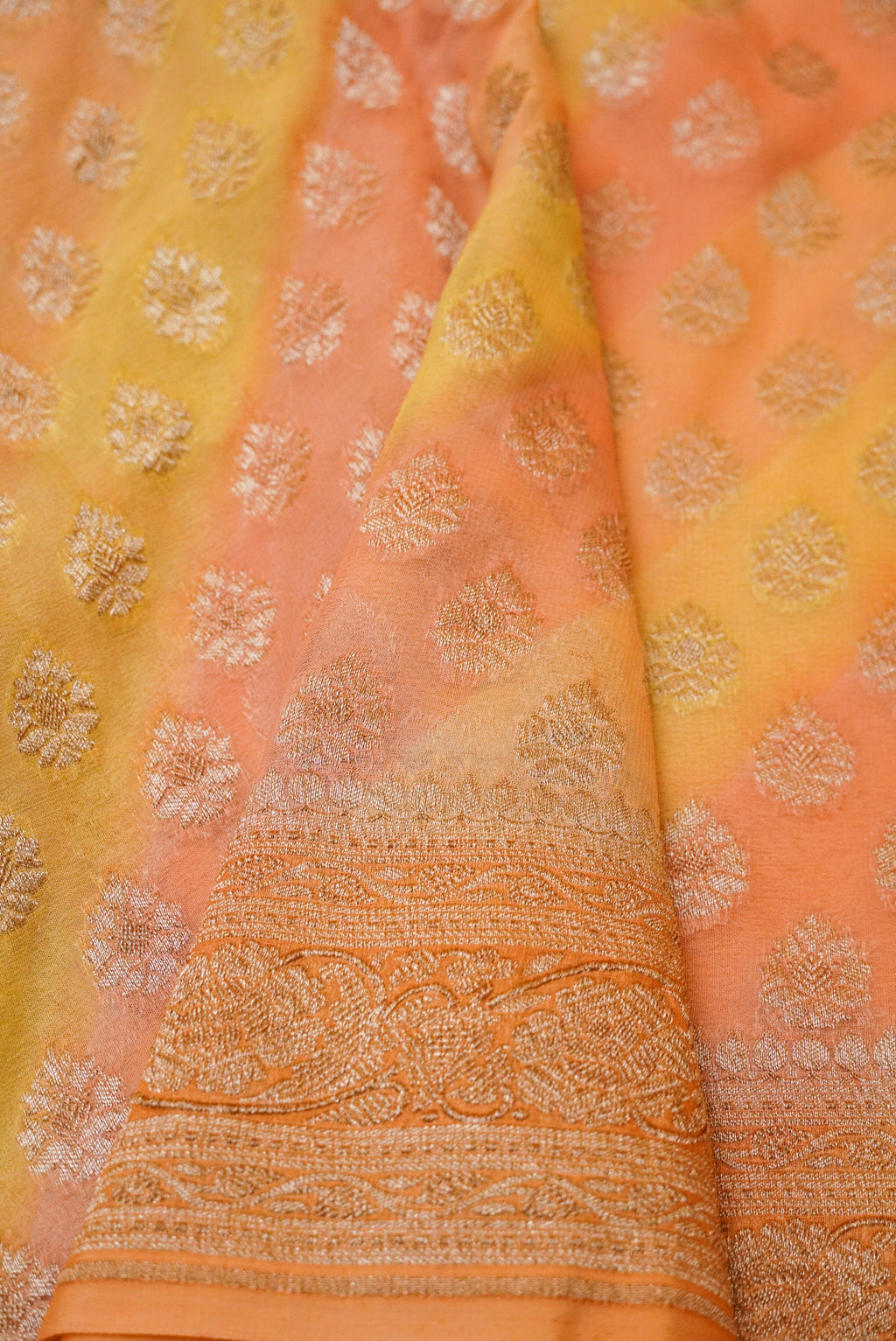 Handwoven Rangkat Banarasi Khaddi Georgette Saree