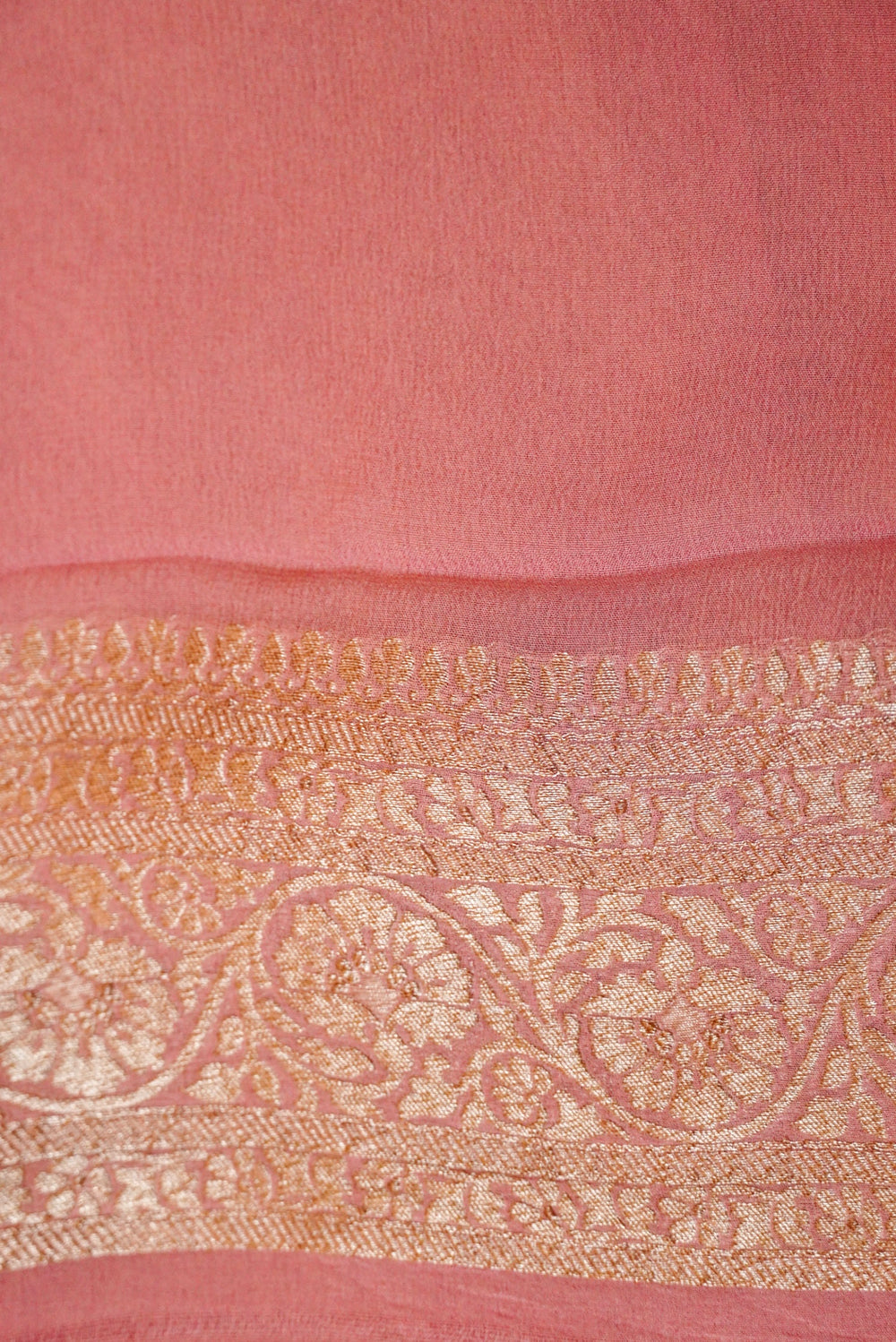 Handwoven Pink Banarasi Khaddi Georgette Saree