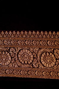 Handwoven Ivory Banarasi Crepe Georgette Saree