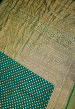 Handwoven Dark Green Banarasi Crepe Georgette Saree