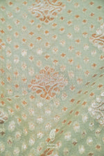 Handwoven Pale Turquoise Green Banarasi Khaddi Georgette Silk Saree