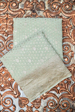 Handwoven Pale Turquoise Green Khaddi Georgette Silk Saree