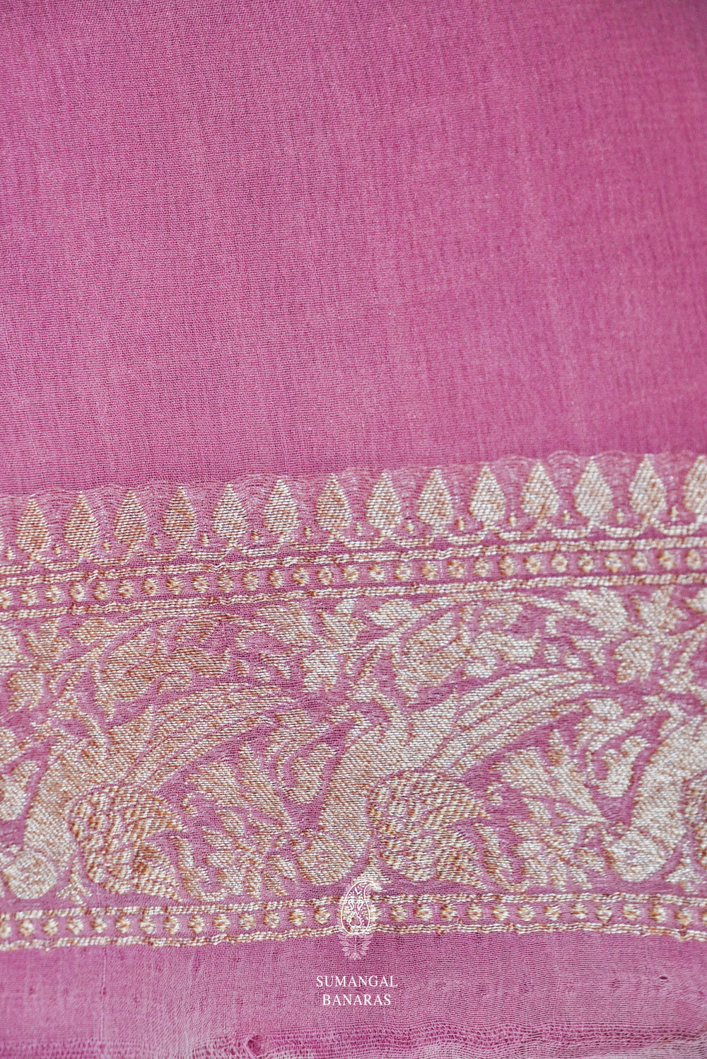 Handwoven Purple Khaddi Georgette Silk Saree