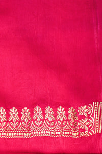 Handwoven Pink Banarasi Mashru Silk Saree