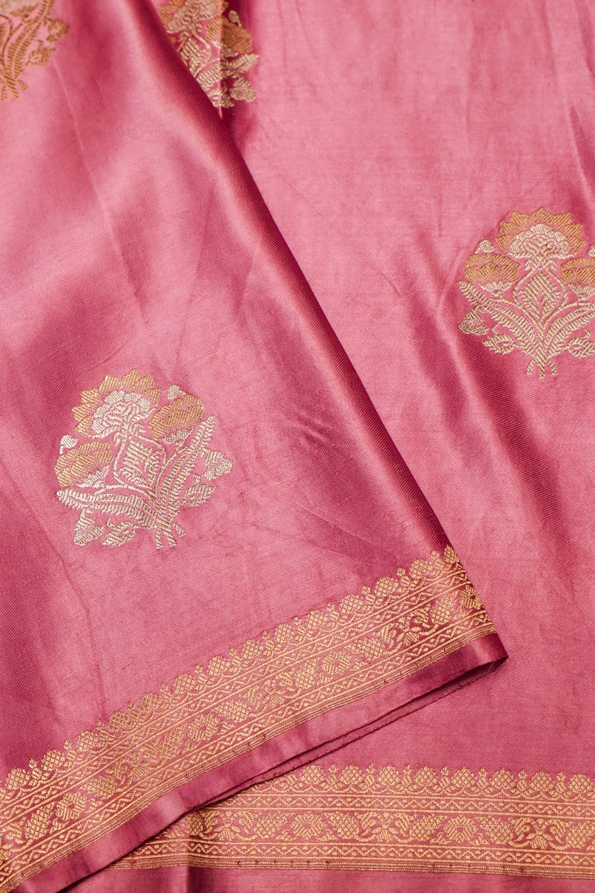 Handwoven Lavender Banarasi Mashru Silk Saree