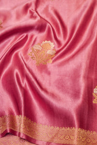 Handwoven Lavender Banarasi Mashru Silk Saree