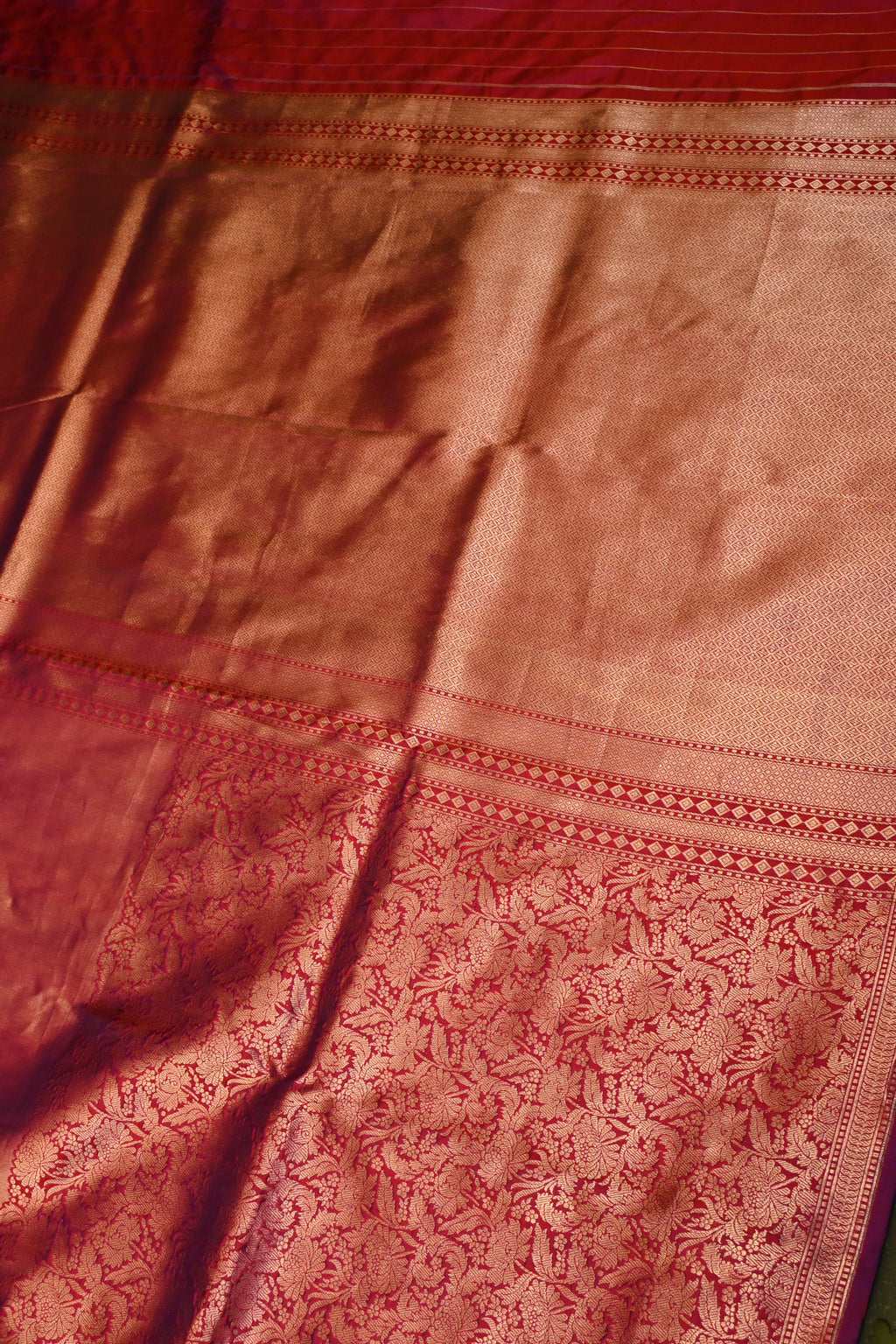 Handwoven Maroon Banarasi Katan Soft Silk Saree