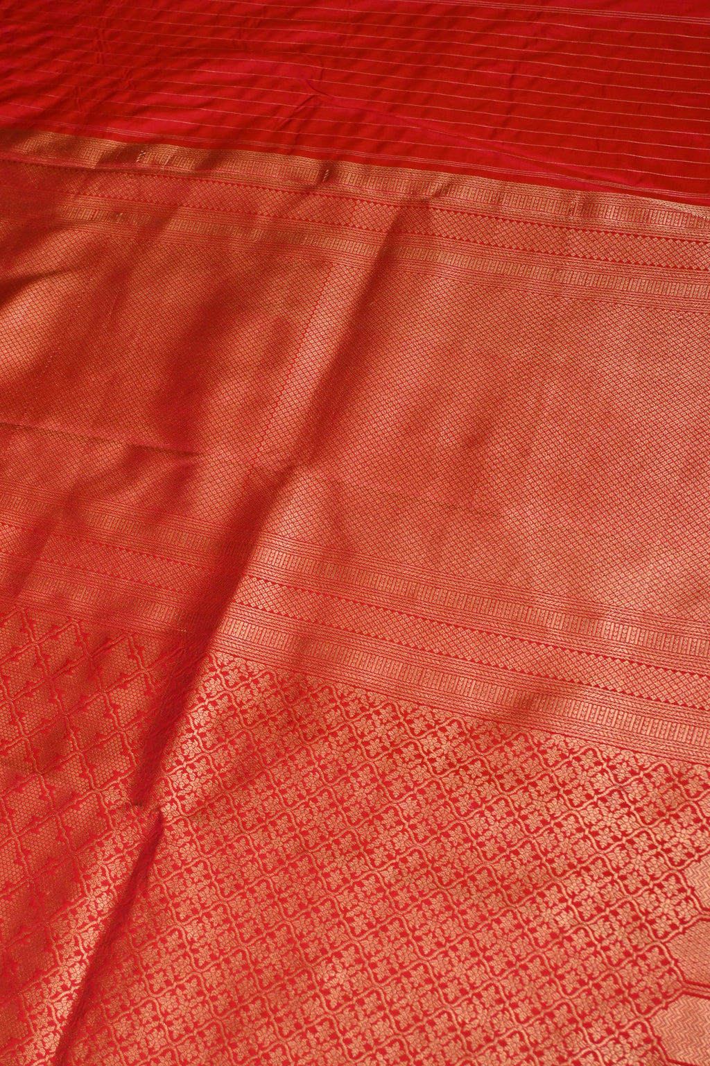 Handwoven Red Banarasi Katan Soft Silk Saree