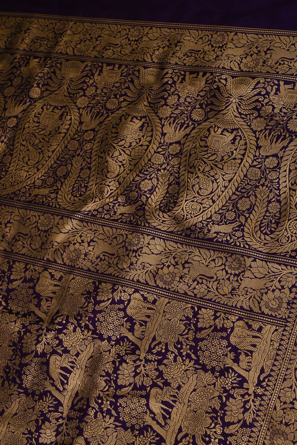 Handwoven Dark Blue Banarasi Katan Soft Silk Saree