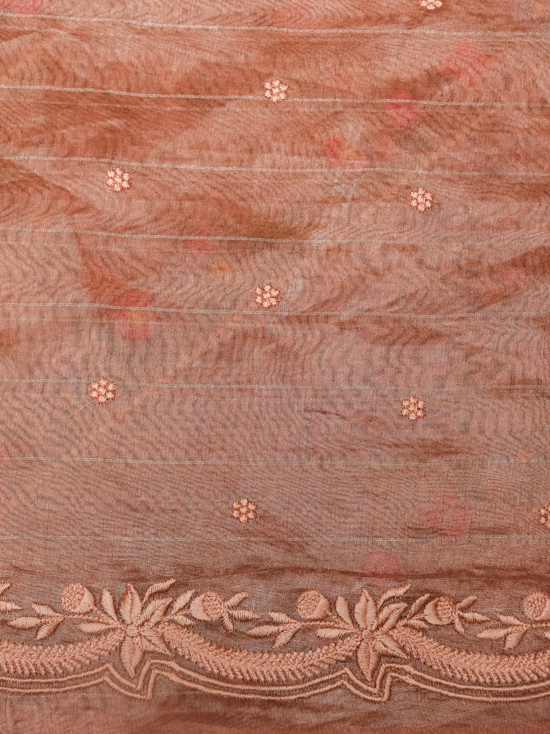 Handwoven Simmery Pink Banarasi Tissue Silk Saree