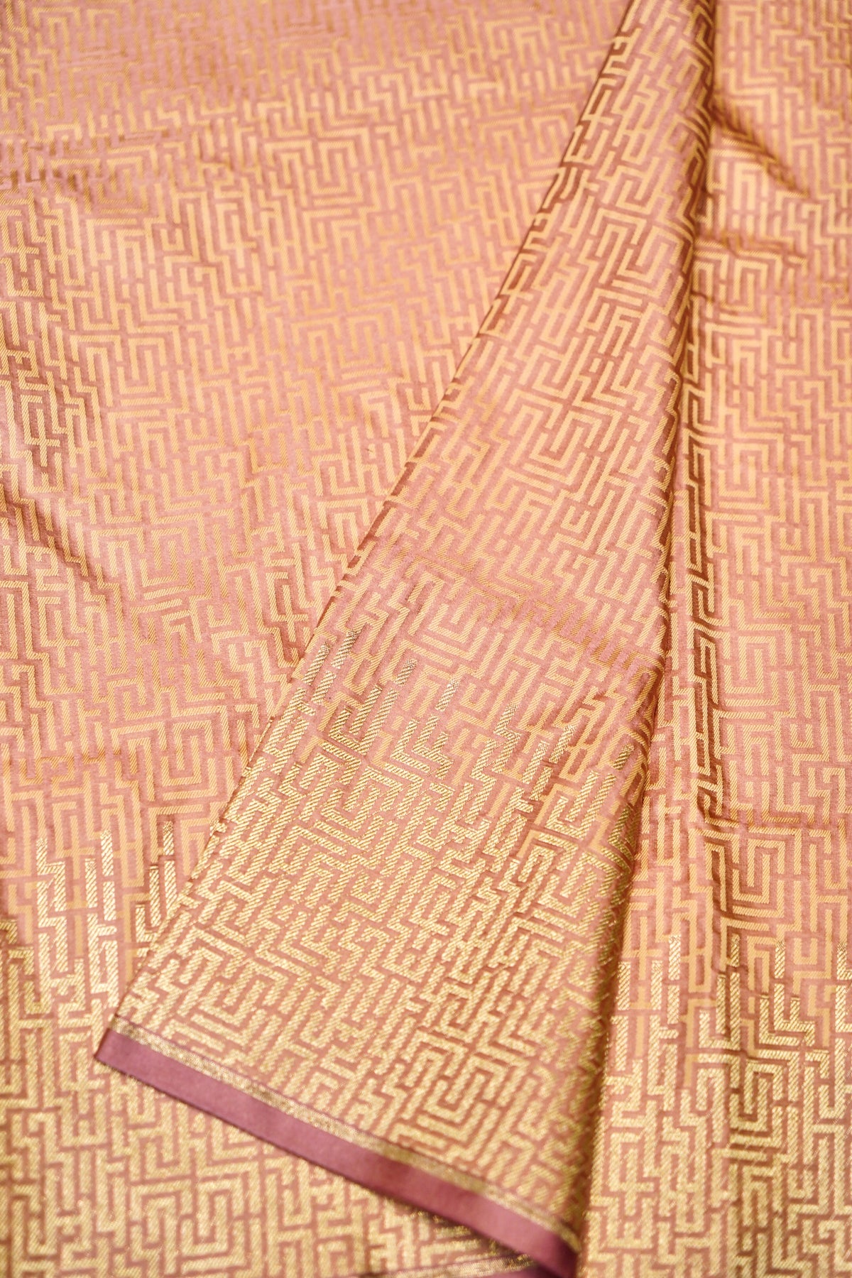 Banarasi Light Peach Blended Mashru Silk Saree