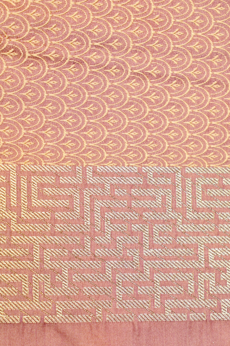 Banarasi Light Peach Blended Mashru Silk Saree