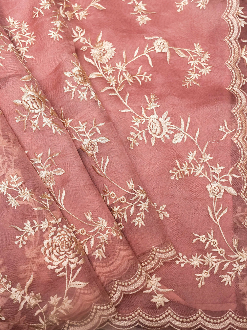 Handwoven Mauve Pink Banarasi Organza Silk Saree