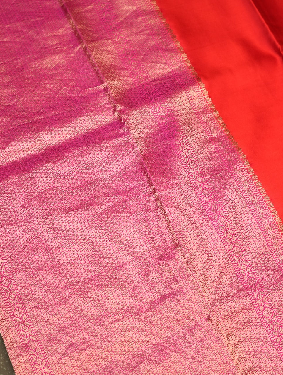 Handwoven Pink Banarasi Mashru Silk Saree