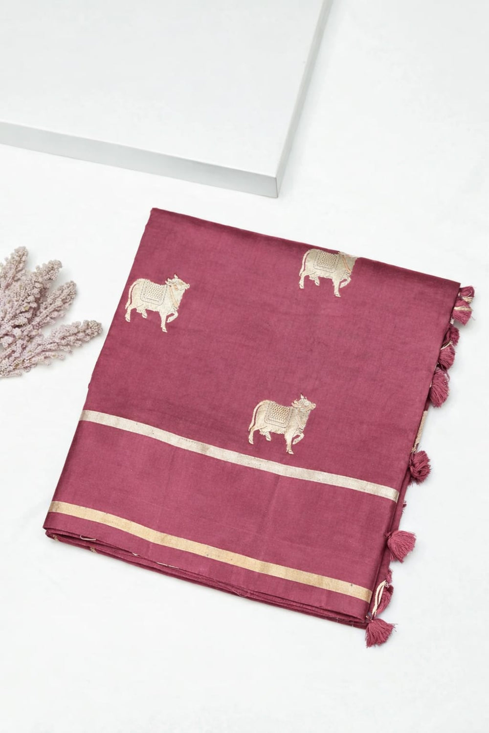 Handwoven Onion Pink Motif Banarasi Katan Soft Silk Saree